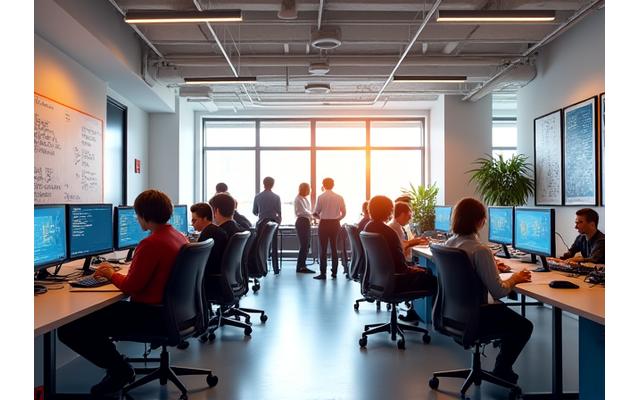 Oya Labs modern ve açık konsept ofis ortamından bir görünüm