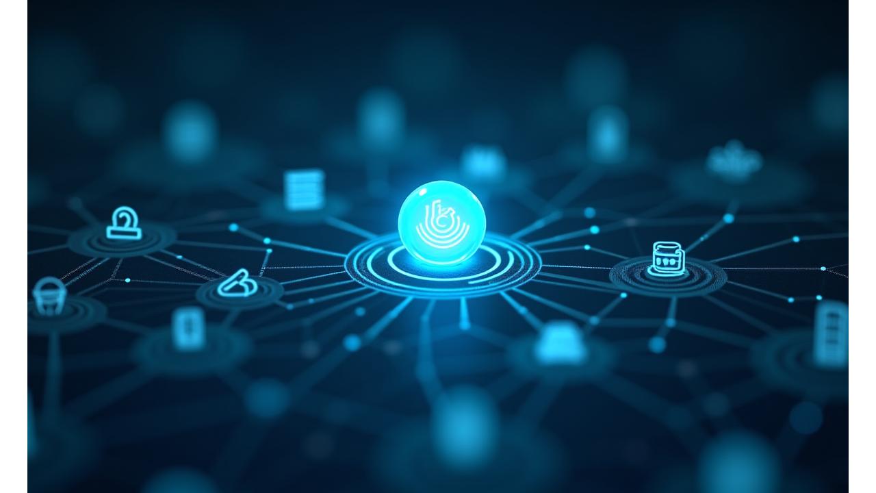 Farklı yazılım logolarının (CRM, ERP, bulut platformları vb.) birbiriyle bağlantılarını gösteren soyut, dijital bir entegrasyon haritası. Orta noktada Oya Labs logosu veya soyut bir AI çekirdeği bulunuyor.